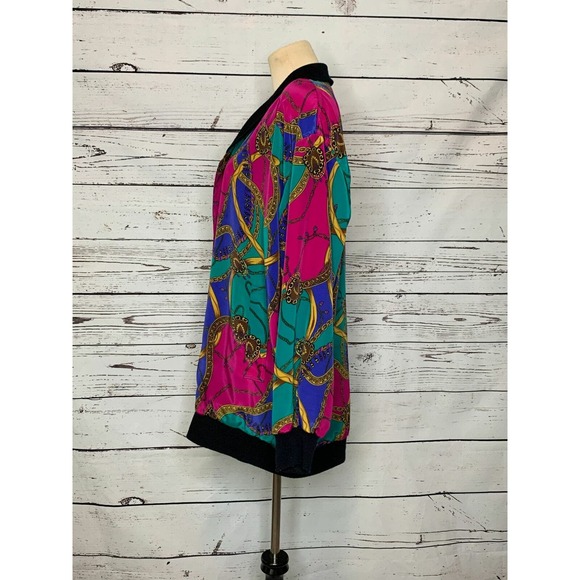 GDT Too pink green long sleeves bomber jacket one size - Picture 4 of 5